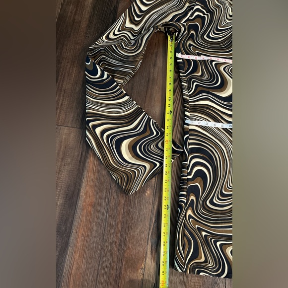 MOTEL ROCKS Denim Size:S Zoven Ripple Swirl High Waist Trouser Pants - Picture 12 of 12